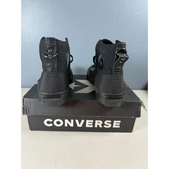 Converse Chuck Taylor All Star Black/Black Canvas High-Top Shoes Men's Size 7.5 - Picture 5 of 8